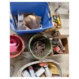 Assorted Garage Items Including Tools and Hardware