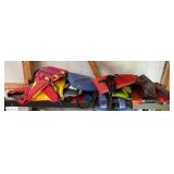 Collection of Adult and Youth Life Vests, Various Sizes and Colors