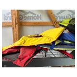 Collection of Adult and Youth Life Vests, Various Sizes and Colors