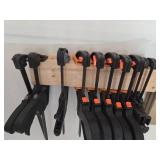 Set of Bar Clamps with Black Plastic Handles