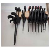 Set of Bar Clamps with Black Plastic Handles