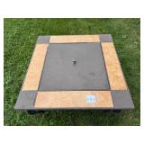 Square Metal Fire Pit with Tile Border 37" x 37"