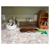 Kitchen Set with Utensil Holder, Knife Set, Spice Rack, and More