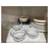 Set of Kitchenware: Glass Bowls, Ramekins, Salad Spinner, and BUNN Carafe