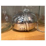 Set of Clear Glass Jars with Lids and Tea Infuser