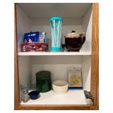 Assortment of Kitchenware and Home Items Including Teapot and Furio Home Jar