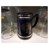 Collection of Assorted Glass Jars and University of Minnesota Mug