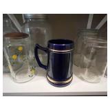 Collection of Assorted Glass Jars and University of Minnesota Mug