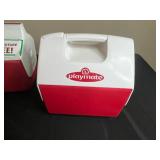 Collection of Vintage Coolers and Canning Jars with Accessories