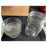 Collection of Vintage Coolers and Canning Jars with Accessories