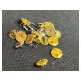 Assorted Vintage Jewelry Collection with Earrings, Pins, and Brooches