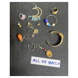 Assorted Pins and Small Jewelry Items Inc Hair Clip, Costume Gold Tone Necklace & More
