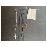 Collection of Vintage Rosary Beads and Cross Pendant