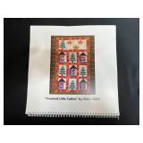 Collection of Quilting Fabrics, Calendar, Vintage Sewing Machine Figurine/Ornament, and Jar of Sewing Notions