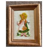 Vintage Collection: Ceramic Jar, Ornate Photo Frame, Embroidered Art, Wood Block