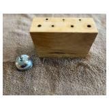 Vintage Collection: Ceramic Jar, Ornate Photo Frame, Embroidered Art, Wood Block