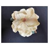 Collection of Decorative Items Including Frames and Iridescent Glass Bowl