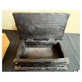 Collection of Decorative Items Including Frames and Iridescent Glass Bowl