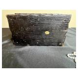 Collection of Decorative Items Including Frames and Iridescent Glass Bowl