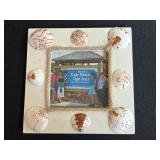 Collection of Decorative Items Including Frames and Iridescent Glass Bowl