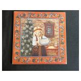 Collection of Decorative Items Including Frames and Iridescent Glass Bowl