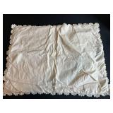 Assortment of Vintage Linens with Jar, Candle, and Gulf Wax