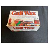 Assortment of Vintage Linens with Jar, Candle, and Gulf Wax