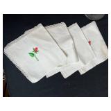 Assortment of Vintage Linens with Jar, Candle, and Gulf Wax