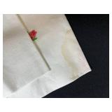 Assortment of Vintage Linens with Jar, Candle, and Gulf Wax