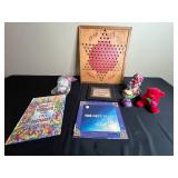 Musical "Old Woman Who Lived in a Shoe" Figurine & Assorted Collectible Items Including Games, Books, and Plush Toy