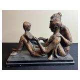 Vintage Bronze Family Sculpture