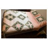 Full SZ Bed w/ Frame & Handcrafted Quilted Bedspread and Pillow Shams Set