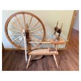 Antique Wooden Spinning Wheel