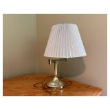 Brass Table Lamp with Pleated Shade