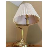 Brass Table Lamp with Pleated Shade