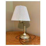 Brass Table Lamp with Pleated Shade