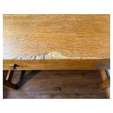 Vintage Wooden Desk with Hutch and Storage Shelf