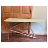 Vintage Wooden Folding Ironing Board with Floral Cover