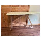 Vintage Wooden Folding Ironing Board with Floral Cover