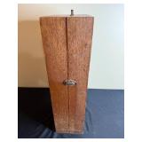 Vintage Wooden Spool Holder Cabinet with Shelves