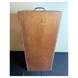 Vintage Wooden Spool Holder Cabinet with Shelves
