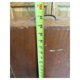 Vintage Wooden Spool Holder Cabinet with Shelves