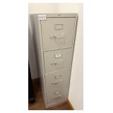 Used 4-Drawer Metal Filing Cabinet with 52 x 15 x 27 Dimensions