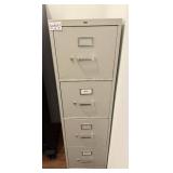 Used 4-Drawer Metal Filing Cabinet with 52 x 15 x 27 Dimensions