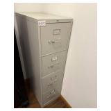 Used 4-Drawer Metal Filing Cabinet with 52 x 15 x 27 Dimensions