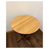 Wooden Bookshelf and Round Side Table Set