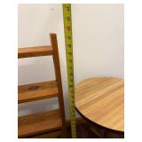 Wooden Bookshelf and Round Side Table Set