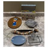 Eclectic Collection: Greeting Cards, Ceramic Dishes, Belt with Metal Accents