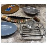 Eclectic Collection: Greeting Cards, Ceramic Dishes, Belt with Metal Accents