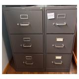 Pair of HON 4-Drawer Vertical File Cabinets